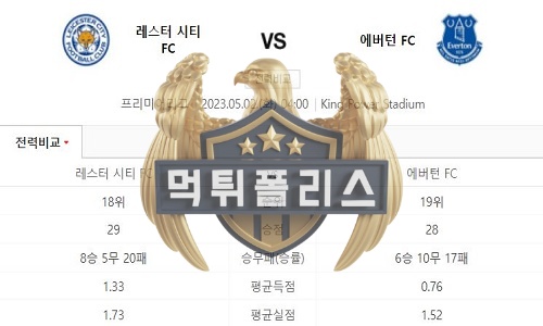 2023년5월2일 EPL 레스터 시티 FC 에버턴 FC